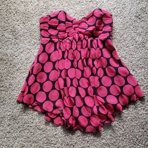 Polka Dot Strapless Top